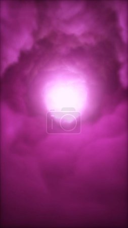 Téléchargez les photos : Magenta rose vif tournant barbe à papa pelucheux nuage tourbillonnant vortex. Fond vertical d'illustration 3D. Vitrine de produits décoratifs et plaque arrière de l'espace de copie comme art de la mode et effet b-roll créatif - en image libre de droit