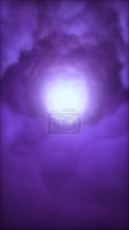 Photo for Posh purple violet rotating fluffy cotton candy cloud swirl vortex. Vertical 3D illustration background. Decorative product showcase and copy space backplate as fashion art and creative b-roll effect. - Royalty Free Image