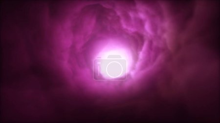 Photo for Vivid pink magenta rotating fluffy cotton candy cloud swirl vortex. Concept 3D illustration background. Decorative product showcase and copy space backplate as fashion art and creative b-roll effect - Royalty Free Image