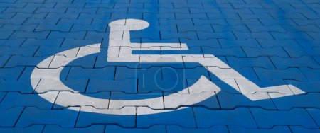 Photo for CAR PARKING - Designation of a parking place for people with disabled - Royalty Free Image