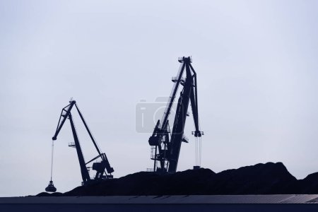 Photo for MARITIME TRANSPORT - Port crane at the coal terminal - Royalty Free Image