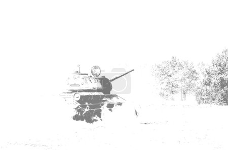 Photo for TANK - Armored military vehicle from Second World War period of Soviet construction - Royalty Free Image