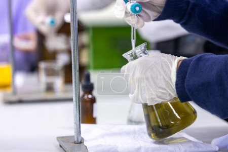Photo for Biological Oxygen Demand (BOD) testing process in laboratory. - Royalty Free Image
