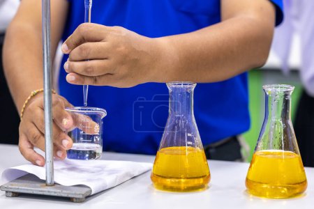 Photo for Biological Oxygen Demand (BOD) testing process in laboratory. - Royalty Free Image