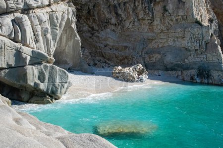  Blue bay of Seychelles beach in the Ikaria Aegean Sea, Greece