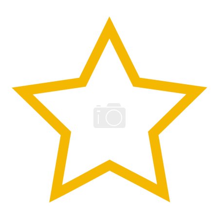 Illustration for Gold star isolated on white background. Yellow outline in the shape of a star. Vector illustration. - Royalty Free Image