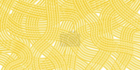 Ilustración de Fideos ramen patrón ondulado. Espaguetis italianos, textura de macarrones. - Imagen libre de derechos