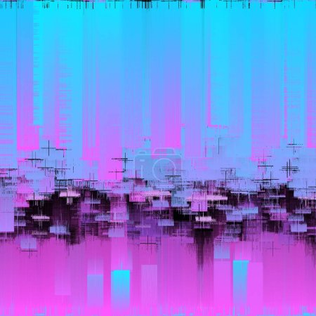 Photo for Abstract data moshing background. Distorted gradient datamosh effect. Glitch wallpaper - Royalty Free Image