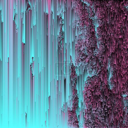 Photo for Abstract data moshing background. Distorted gradient datamosh effect. Glitch wallpaper - Royalty Free Image