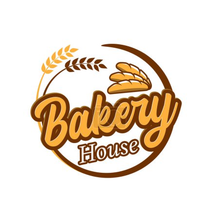 Vintage bakery house logo template. Retro logo for bakery shop or cafe