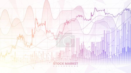 Financial yield curves, candlestick chart, bond data, and upward-sloping graph on a white background. Improved business information and finance growth data. Successful stock market wallpaper