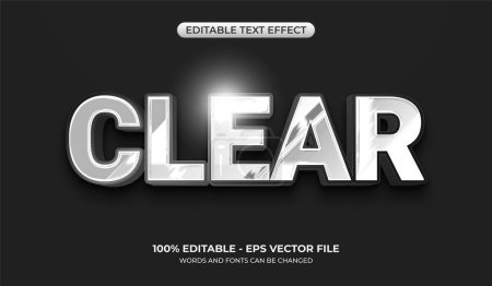 Ilustración de Efecto de texto de reflexión clara. 3D brillante plata estilos gráficos - Imagen libre de derechos