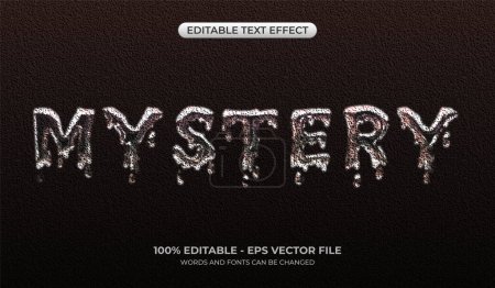 Mysteriöser Text-Effekt. Editierbarer Horrortext-Effekt. Dramatisches, flüssiges Typografie-Design
