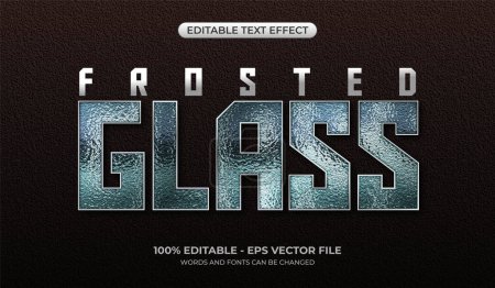 Frosted Glass text effect. Editable glass texture text effect. Gamer logo typography design