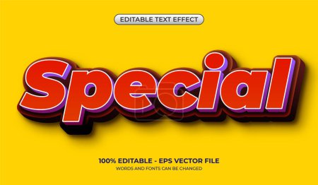 Besonderer Texteffekt. Editierbarer roter fetter Text-Effekt. 3D Promotion Typografie Stil