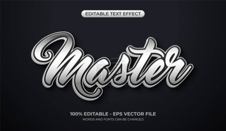 Meistertexteffekt. Editierbarer 3D-Weißtexteffekt. Graffiti-Typografie