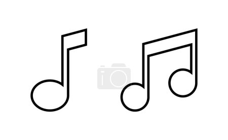 Téléchargez les illustrations : Vecteur d'icônes musicales pour application web et mobile. note signe et symbole musical - en licence libre de droit