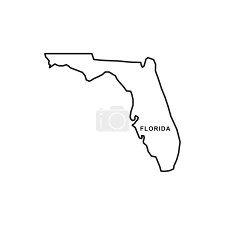 Illustration for Florida map icon. Florida icon vector - Royalty Free Image
