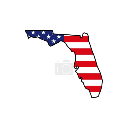 Illustration for Florida map icon. Florida icon vector - Royalty Free Image