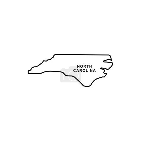 Icône de carte de Caroline du Nord. Vecteur d'icône de la Caroline du Nord