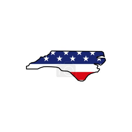 Téléchargez les illustrations : Icône de carte de Caroline du Nord. Vecteur d'icône de la Caroline du Nord - en licence libre de droit