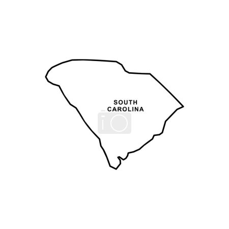 Illustration for South carolina map icon. South carolina icon vector - Royalty Free Image