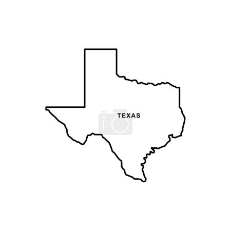 Illustration for Texas map icon. Texas icon vector - Royalty Free Image