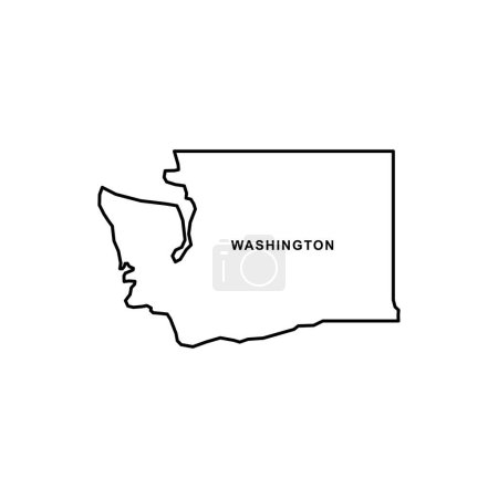 Ilustración de Icono del mapa de Washington. Washington icono vector - Imagen libre de derechos