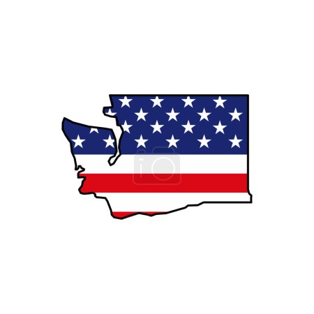 Ilustración de Icono del mapa de Washington. Washington icono vector - Imagen libre de derechos