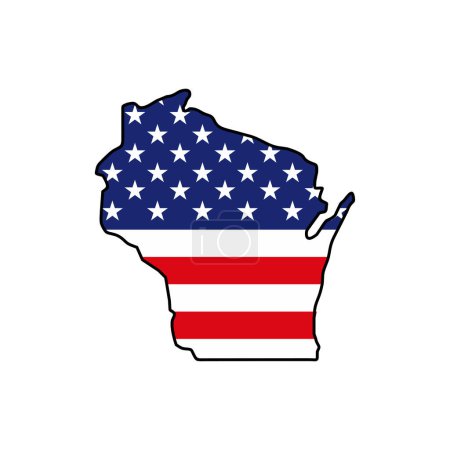 Illustration for Wisconsin map icon. Wisconsin icon vector - Royalty Free Image