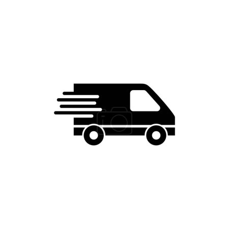 Icono del camión de reparto. Firma y símbolo del camión de reparto. Envío rápido icono de entrega