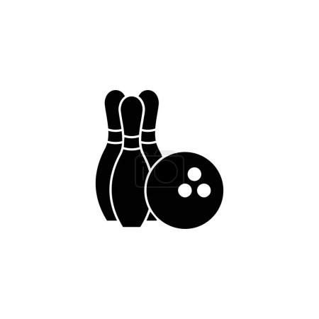 Illustration for Bowling icon. bowling ball and pin sign and symbol. - Royalty Free Image