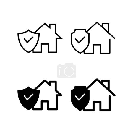 Illustration for Home insurance icon vector for web and mobile app. home protection sign and symbol - Royalty Free Image