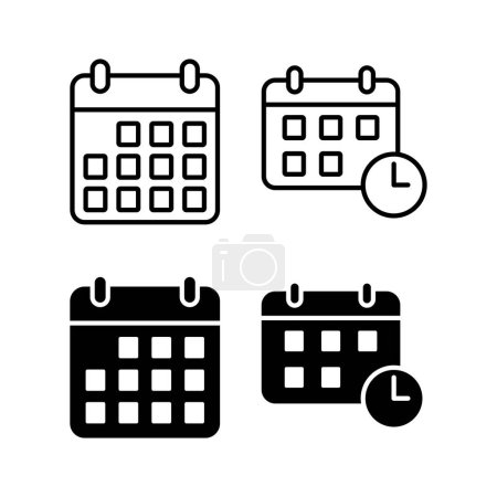 Téléchargez les illustrations : Calendar icon vector for web and mobile app. Calender sign and symbol. Schedule icon symbol - en licence libre de droit