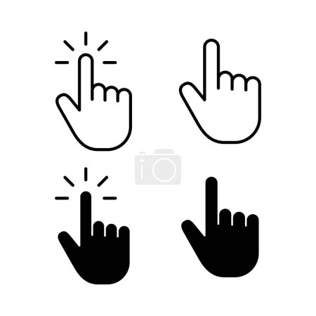 Téléchargez les illustrations : Hand cursor icon vector for web and mobile app. cursor sign and symbol. hand cursor icon clik - en licence libre de droit