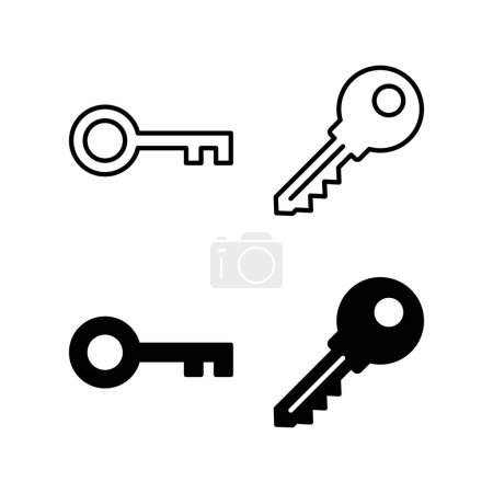 Téléchargez les illustrations : Vecteur d'icônes clés pour application web et mobile. Signe et symbole clés. - en licence libre de droit