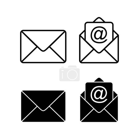 Téléchargez les illustrations : Vecteur d'icônes mail pour application web et mobile. e-mail signe et symbole. Icône e-mail. icône de l'enveloppe - en licence libre de droit