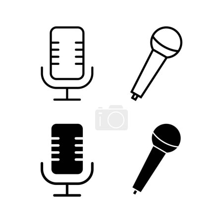 Illustration for Microphone icon vector for web and mobile app. karaoke sign and symbol - Royalty Free Image