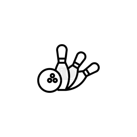 Illustration for Bowling icon. bowling ball and pin sign and symbol. - Royalty Free Image