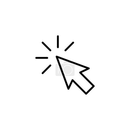 Ilustración de Haga clic en icono. signo de flecha puntero y símbolo. icono del cursor - Imagen libre de derechos