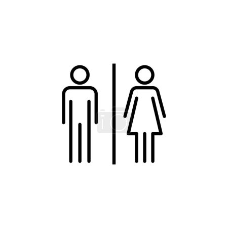 Illustration for Toilet icon. Girls and boys restrooms sign and symbol. bathroom sign. wc, lavatory - Royalty Free Image