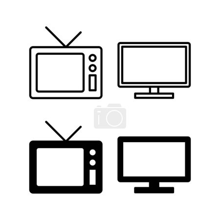 Téléchargez les illustrations : Vecteur d'icônes TV pour application web et mobile. signe et symbole de télévision - en licence libre de droit