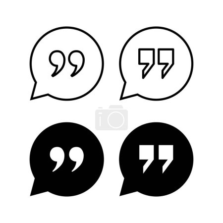Illustration for Quote icon vector for web and mobile app. Quotation mark sign and symbol - Royalty Free Image