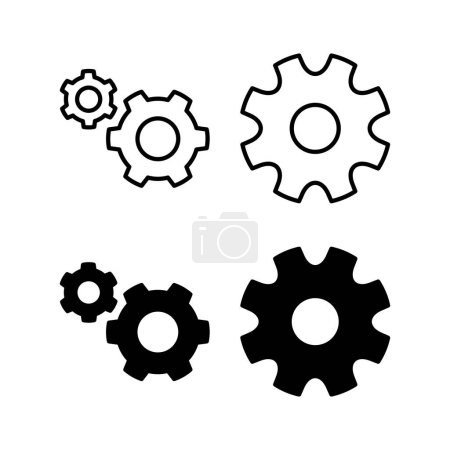 Illustration for Setting Icon vector for web and mobile app. Cog settings sign and symbol. Gear Sign - Royalty Free Image