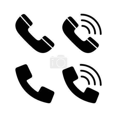 Téléchargez les illustrations : Call icon vector for web and mobile app. telephone sign and symbol. phone icon. contact us - en licence libre de droit