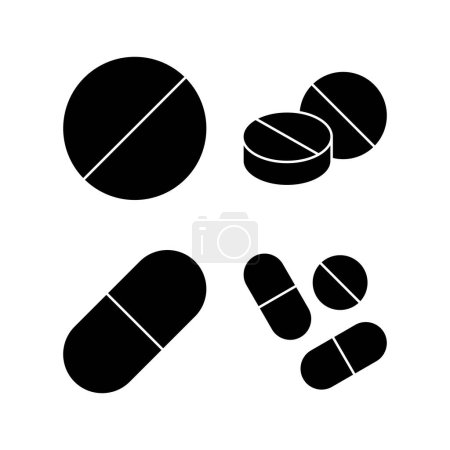 Illustration for Pills icon vector for web and mobile app. capsule icon. Drug sign and symbol - Royalty Free Image