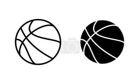 Téléchargez les illustrations : Icônes de basket-ball ensemble. Signe et symbole de balle de basket-ball - en licence libre de droit