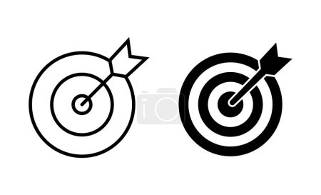 Téléchargez les illustrations : Icônes cibles définies. objectif icône vecteur. signe et symbole de marketing cible - en licence libre de droit