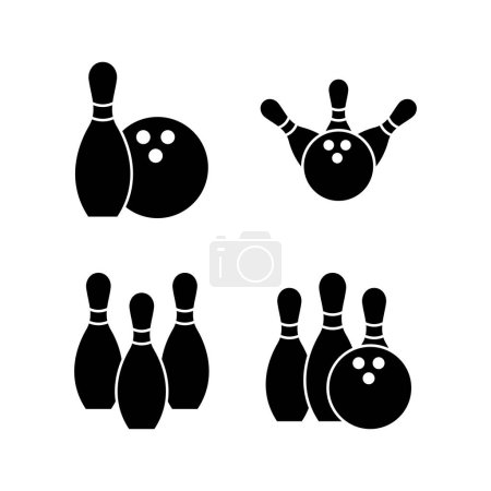 Illustration for Bowling icon vector for web and mobile app. bowling ball and pin sign and symbol. - Royalty Free Image