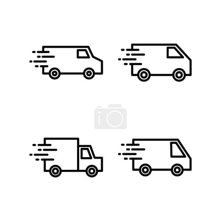 Téléchargez les illustrations : Delivery truck icon vector for web and mobile app. Delivery truck sign and symbol. Shipping fast delivery icon - en licence libre de droit